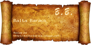 Balta Baracs névjegykártya